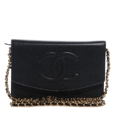 Chanel Caviar Timeless Wallet on Chain WOC Black 